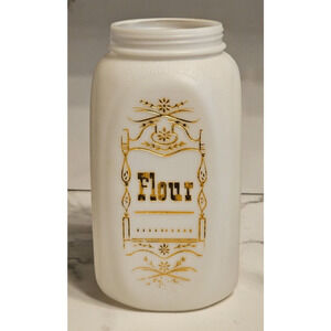 Bee Plastics 1960s Vintage Flour Canister Milk White Canister only No Lid